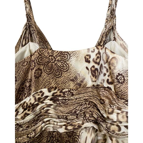 Teri Jon by Rickie Freeman 100% Silk Animal Print Babydoll Dress US4 Vintage Y2K - Picture 9 of 12